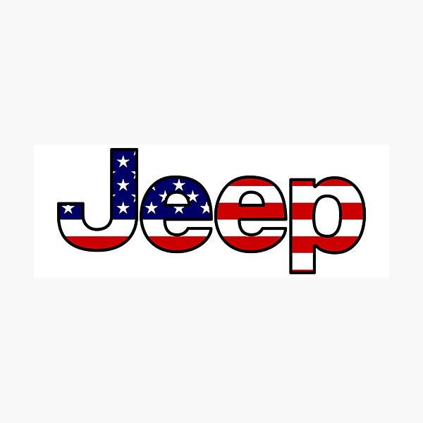 Jeep - American Flag Photographic Print