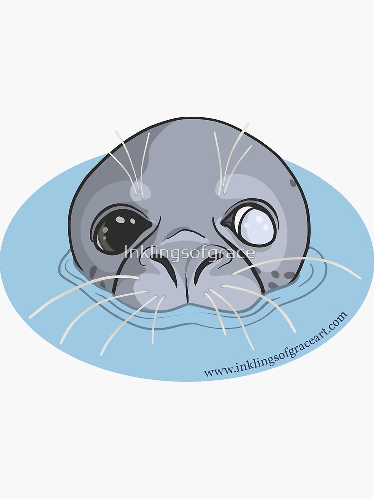 "Popeye the Friday Harbor San Juan Washington Harbor Seal" Sticker by