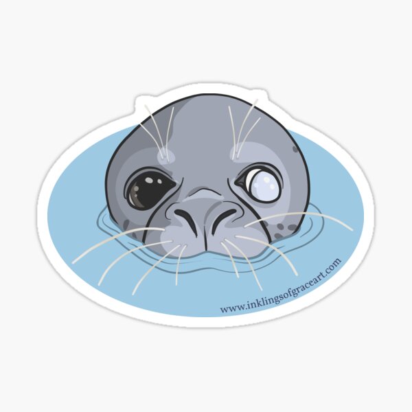 Item preview, Popeye the Friday Harbor San Juan Washington Harbor Seal designed and sold by Inklingsofgrace.