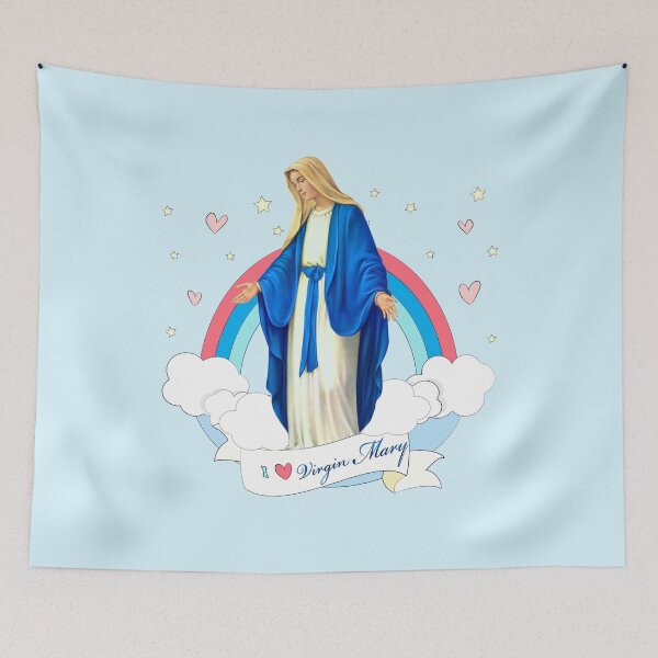 Item preview, Holy Mary Pray for us Virgin Mary Blessed Mother of God Catholic rainbow designed and sold by josephfanous.