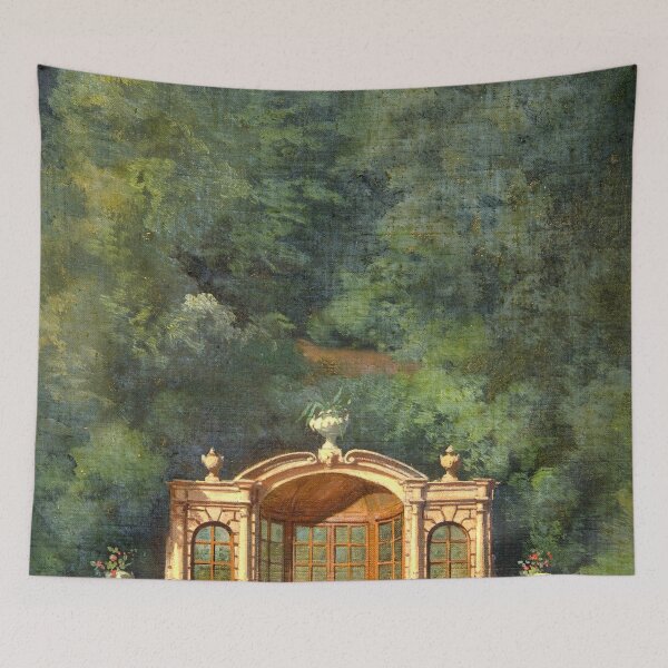 Item preview, Romantic garden pavilion in a forest landscape for art lover classical painting designed and sold by Lady-Frost.