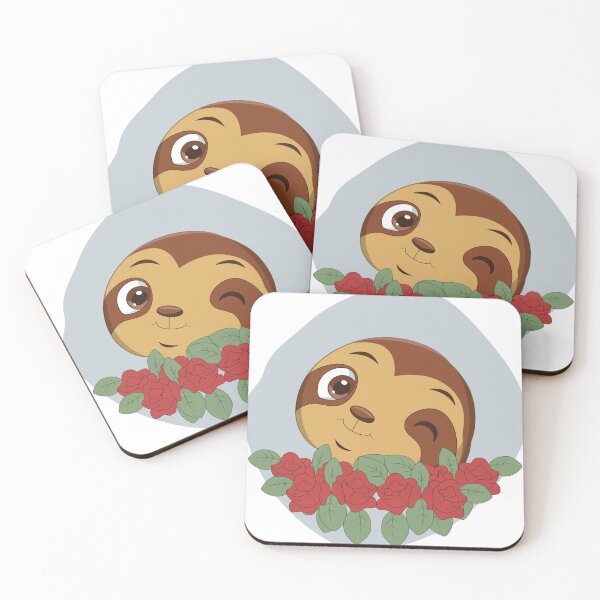 Item preview, Cute Sloth with flowers. designed and sold by Kanchan1987.