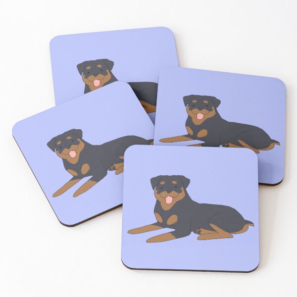 Item preview, Cute Rottweiler dog cartoon illustration sitting designed and sold by Yarafantasyart.