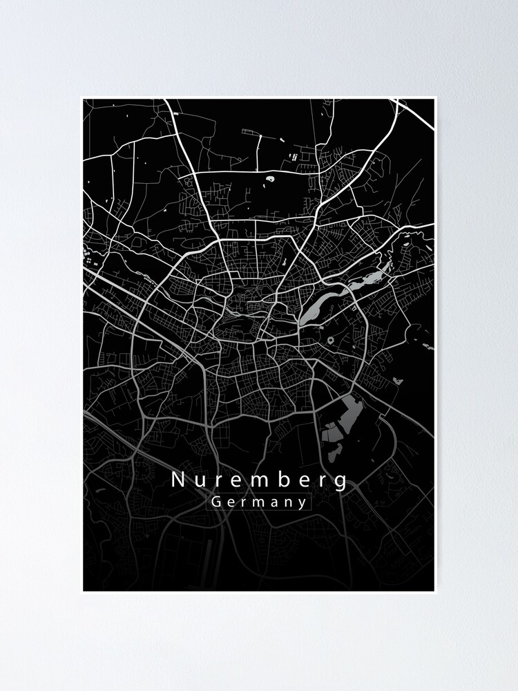 "Nuremberg Germany City Map Dark" Poster For Sale By Robin-Niemczyk ...