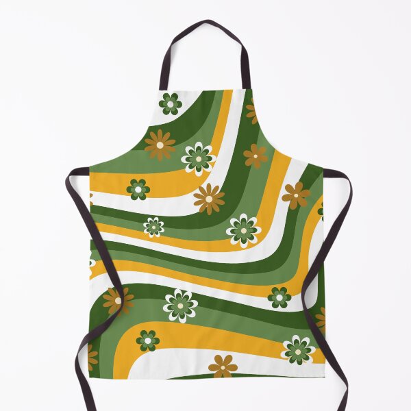 Item preview, green yellow and white retro flower print designed and sold by DemonicGloom.