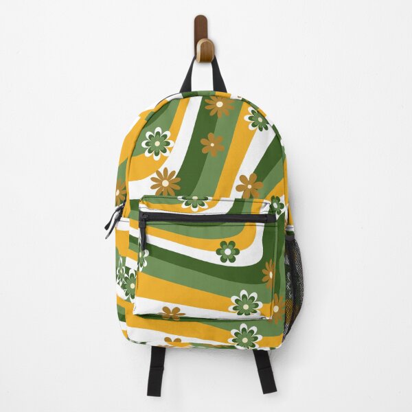 Item preview, green yellow and white retro flower print designed and sold by DemonicGloom.
