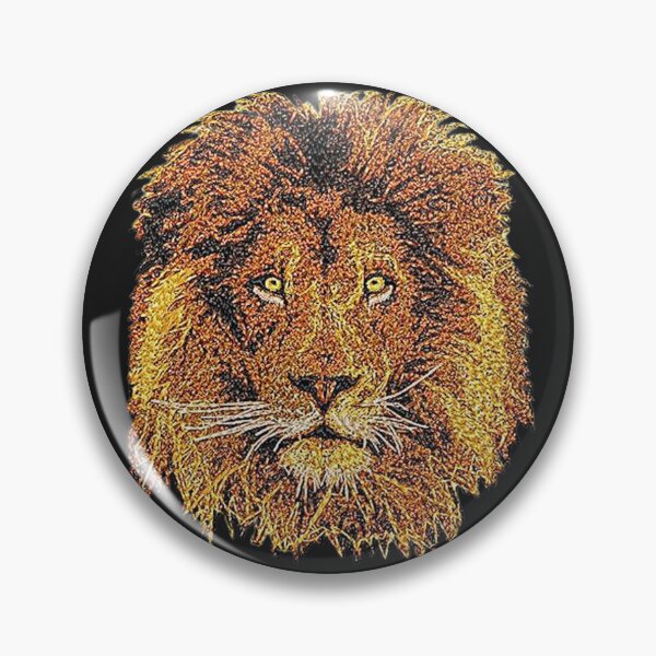 Item preview, Machine embroidery, Embroidered Lion, King of the Jungle, Stitch crafting, unique embroidered art designed and sold by RudolphBarnard.