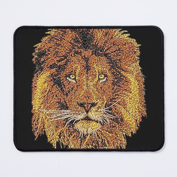 Item preview, Machine embroidery, Embroidered Lion, King of the Jungle, Stitch crafting, unique embroidered art designed and sold by RudolphBarnard.