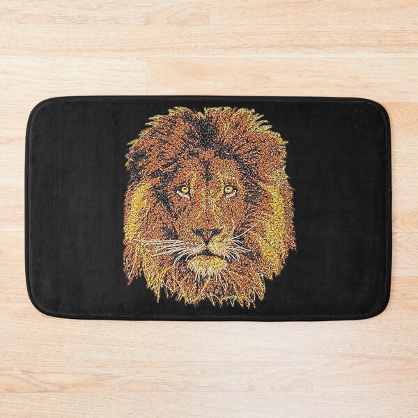 Item preview, Machine embroidery, Embroidered Lion, King of the Jungle, Stitch crafting, unique embroidered art designed and sold by RudolphBarnard.