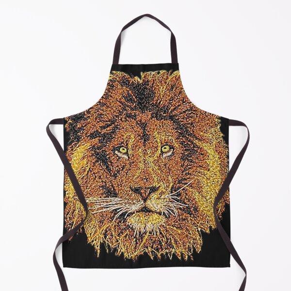 Item preview, Machine embroidery, Embroidered Lion, King of the Jungle, Stitch crafting, unique embroidered art designed and sold by RudolphBarnard.