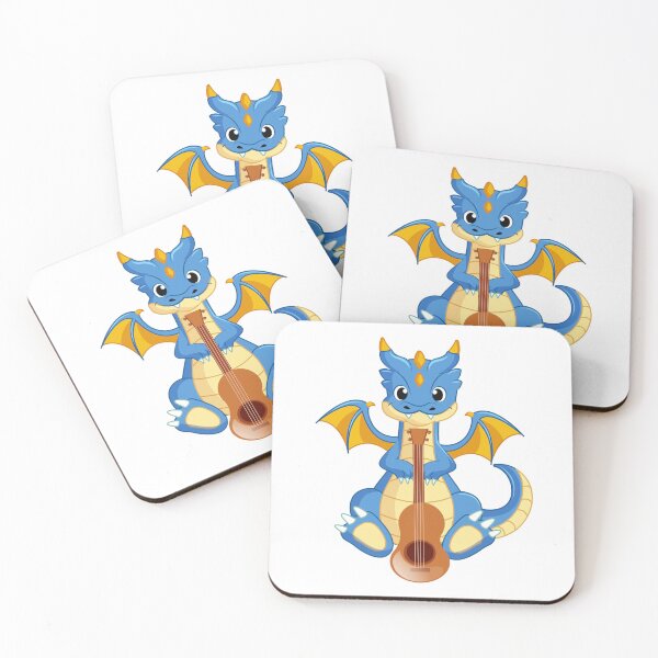 Item preview, Dragon Playing Guitar ,Funny Good Dragon Guitar Lovers Blue Design designed and sold by pedrored369.