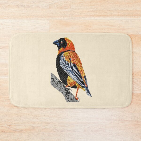 Item preview,  Machine embroidery, Embroidered Red Bishop Male Bird, Stitch crafting, unique embroidered art designed and sold by RudolphBarnard.