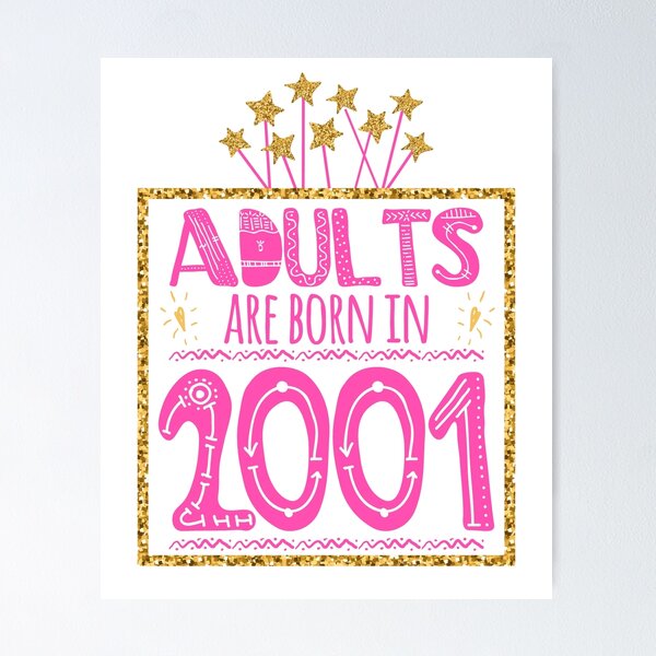 Item preview, adults are born in 2001 16 years old shirt designed and sold by bestdesign4u.