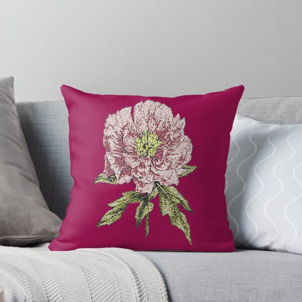 Item preview,  Machine embroidery, Exquisitely Embroidered Pionie, Botanical Design, Aesthetic Floral Design, Stitch crafting, unique embroidered art designed and sold by RudolphBarnard.