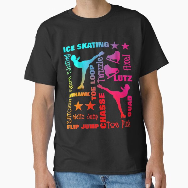Ice Skating Theme Rainbow Typography Fun T Shirts Ice Skating Theme Rainbow Typography Fun T Shirts
