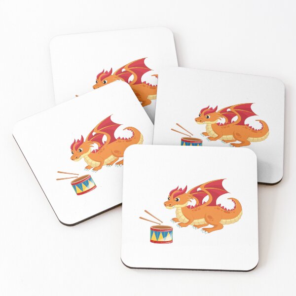 Item preview, Dragon Playing Drum ,Funny Good Dragon Drum Lovers Orange Design designed and sold by pedrored369.