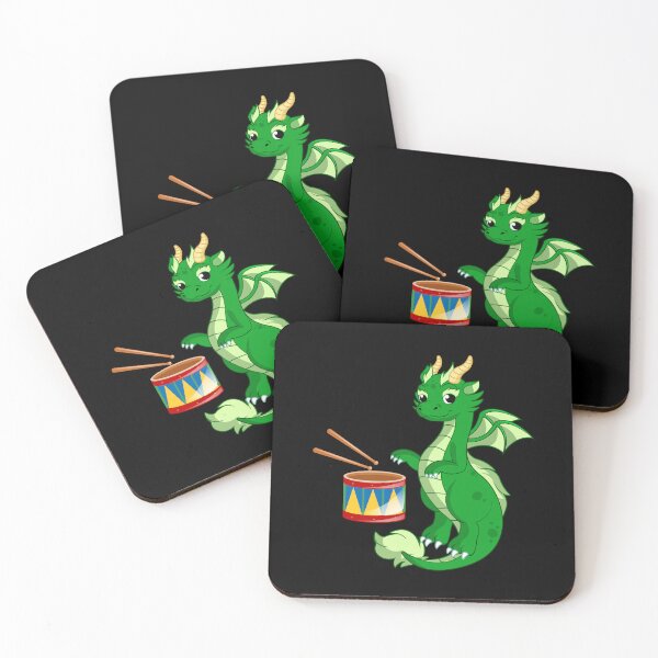 Item preview, Dragon Playing Drum ,Funny Good Dragon Drum Lovers Green Design designed and sold by pedrored369.