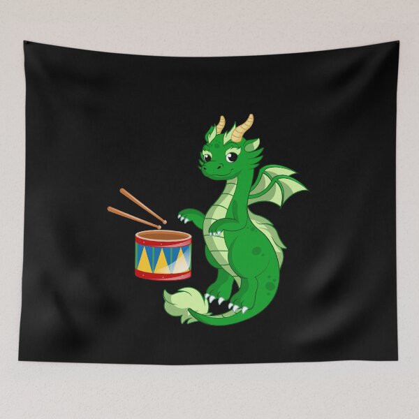 Item preview, Dragon Playing Drum ,Funny Good Dragon Drum Lovers Green Design designed and sold by pedrored369.