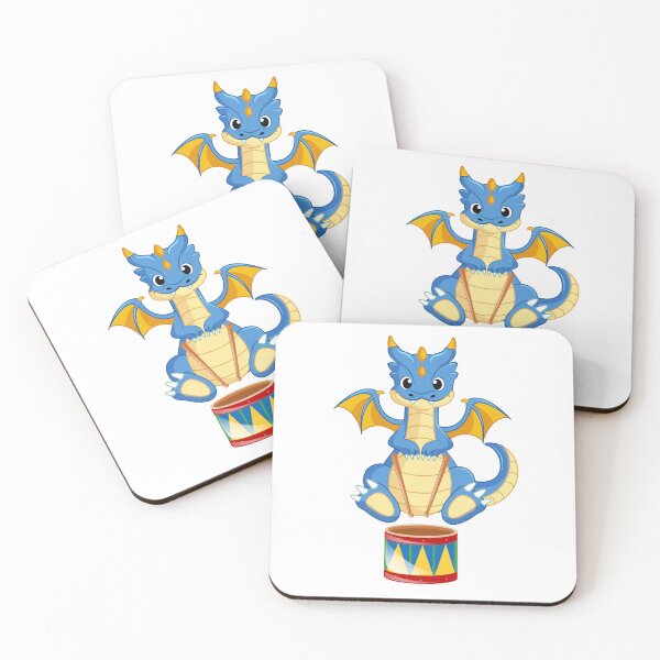 Item preview, Dragon Playing Drum ,Funny Good Dragon Drum Lovers Blue Design designed and sold by pedrored369.