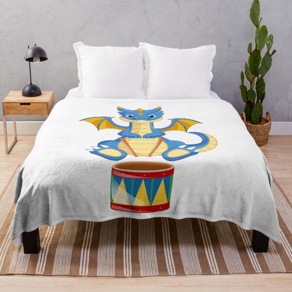 Item preview, Dragon Playing Drum ,Funny Good Dragon Drum Lovers Blue Design designed and sold by pedrored369.