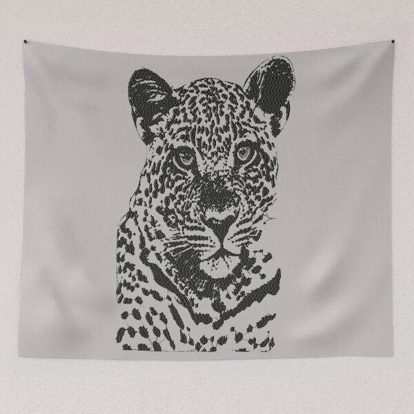 Item preview, Machine embroidery, Monochrome Embroidered Tiger, Stitch crafting, unique embroidered art designed and sold by RudolphBarnard.