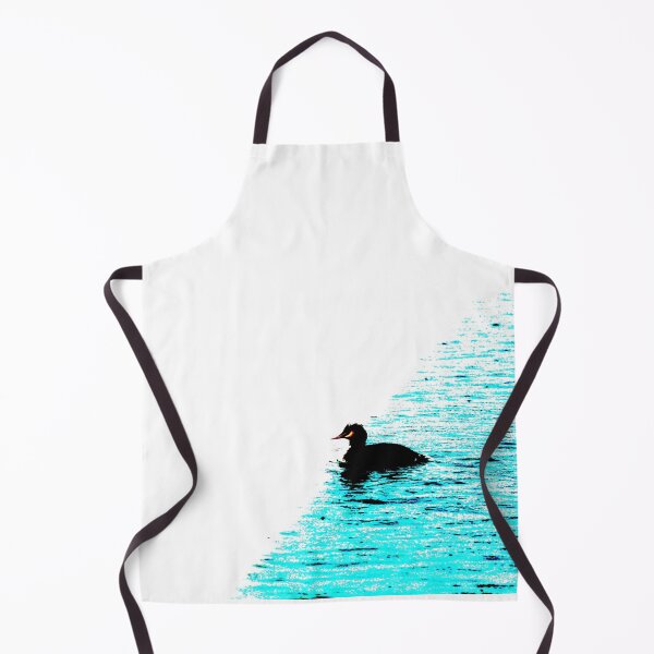 Item preview, Crested Grebe on blue and white background designed and sold by derbyshireduck.
