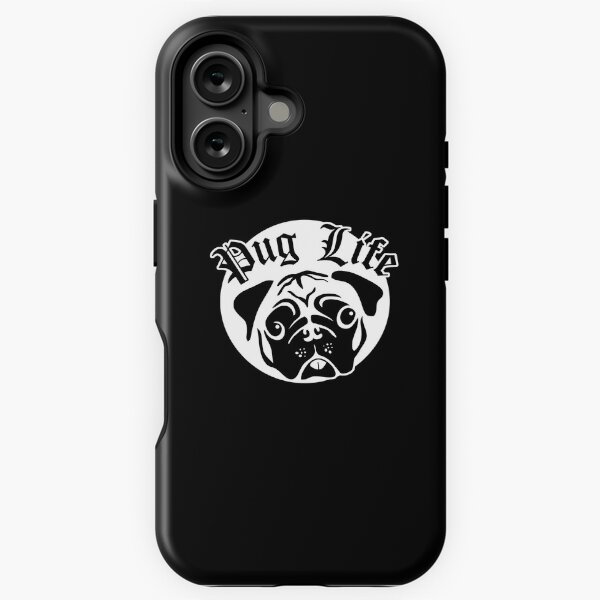Vista previa del artículo con la obra «Pug Dog y Pug Life (Like Thug Life) gráfico blanco», diseñado y vendido por peterpaz.