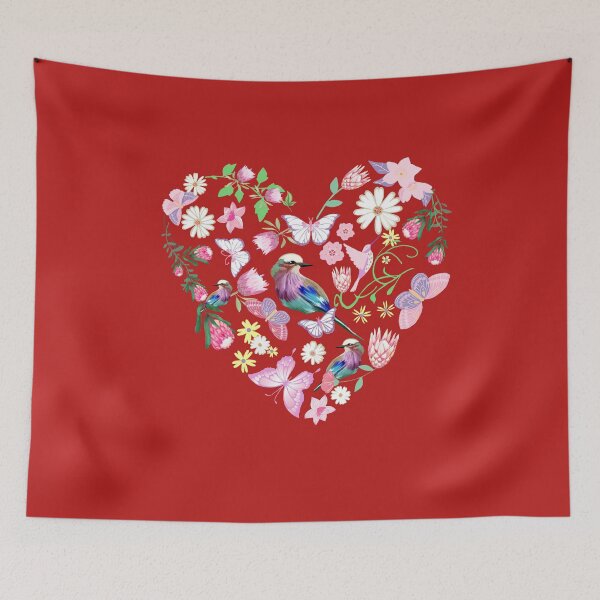 Item preview, South African protea and birds heart designed and sold by CheriGurl.