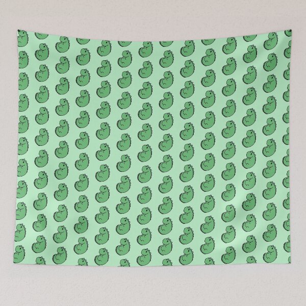 Aperçu de l'œuvre Dinosaure vert avec un fond vert pâle créée et vendue par SerenaVisualArt.