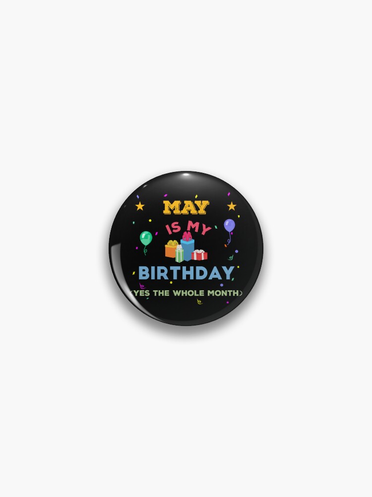 Birthday Jumbo Button Pin My Bday Red