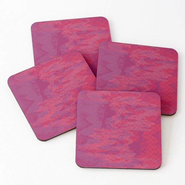 Item preview, Fuchsia Coral Pink Geometric Square Abstract Design	 designed and sold by LusDigiArt.