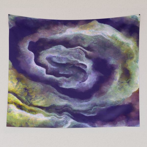 Item preview, Tumultuous Tempest Yellow And Blue Abstract Art designed and sold by taiche.