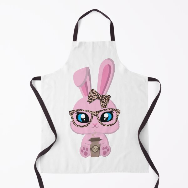 Item preview, Cute Pink Bunny With Leopard Glasses and Coffee designed and sold by dass-art.