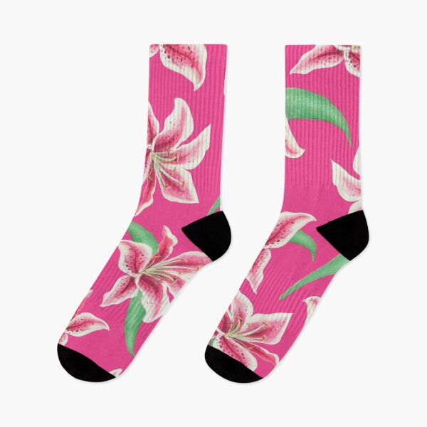 Item preview, Stargazer Lilies on hot pink designed and sold by MagentaRose.