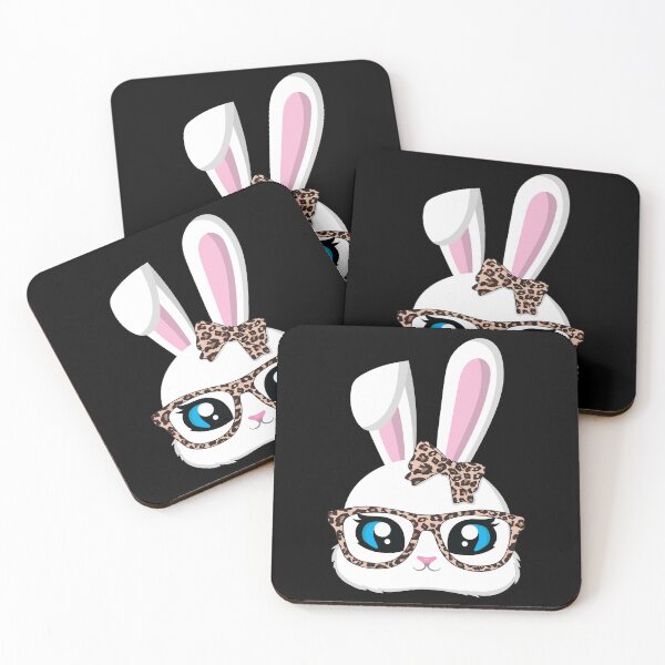 Item preview, Cute White Bunny With Leopard Glasses designed and sold by dass-art.