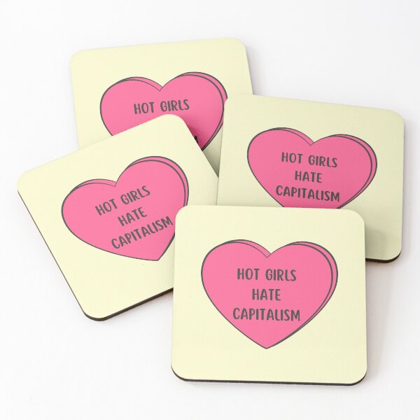 Item preview, HOT GIRLS HATE CAPITALISM - pink heart designed and sold by Colorful-Inspo.