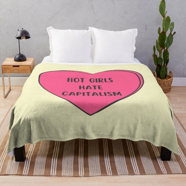 Item preview, HOT GIRLS HATE CAPITALISM - pink heart designed and sold by Colorful-Inspo.