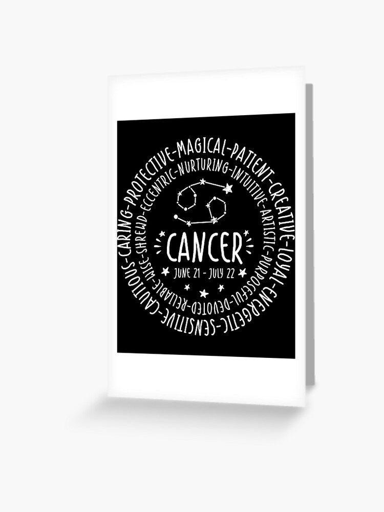 Cancer Zodiac Cancer Personality Star Sign Greeting Card