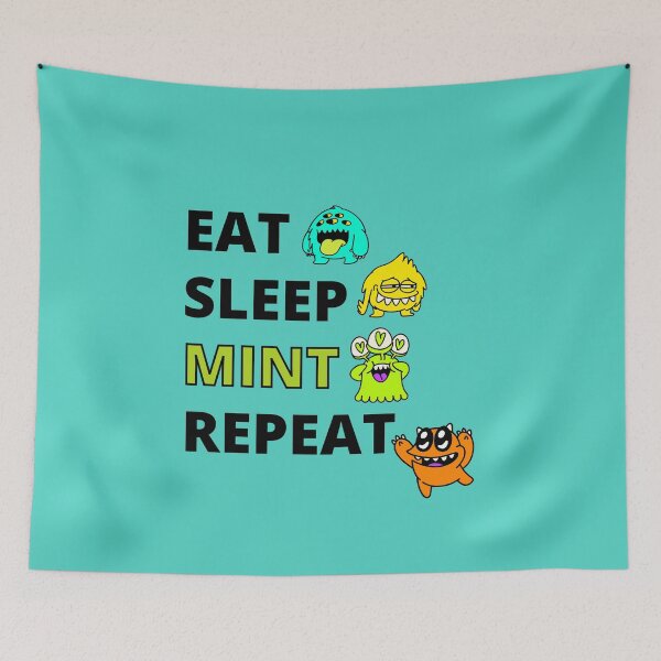Item preview, Eat Sleep NFT Repeat with Cute Alien Monsters Family designed and sold by Cawaiico.