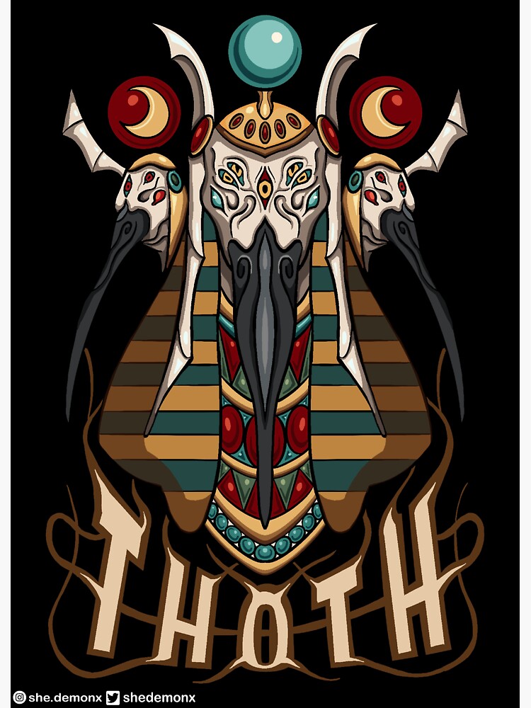Pegatina «Dioses egipcios: Thoth de color» de SheDemonx | Redbubble