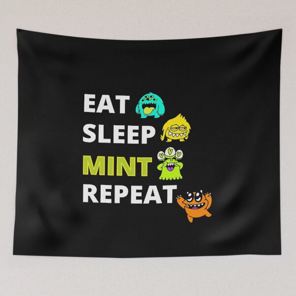 Item preview, Eat Sleep NFT Repeat with Cute Cartoon Alien Monsters Family designed and sold by Cawaiico.