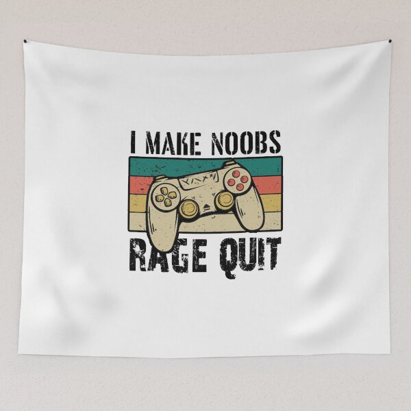 Item preview, retro gaming funny sarcastic Rude Offended saying, I Make Noobs Rage Quit boyfriend girlfriend designed and sold by joygift369.