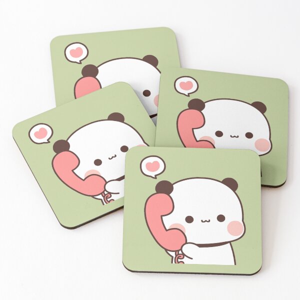 Item preview, Bubu Is Receiving A Call From Her Dudu, Cute Panda Bear Couple Bubu and Dudu designed and sold by Collins Gonzales.