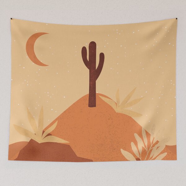 Item preview, Desert chic hills cactus and moon designed and sold by DemonicGloom.