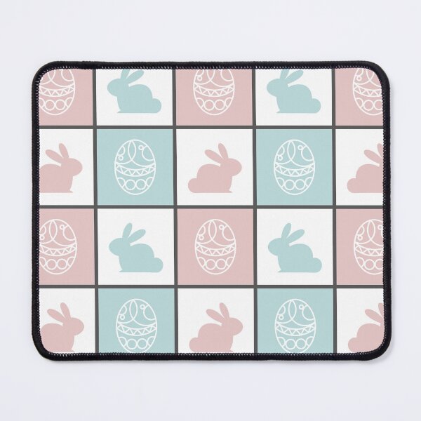 Item preview, Checkered Blue and Pink Easter Bunny and Eggs Pattern | Cute bunny Rabbit | Easter egg hunt | Easter greetings designed and sold by Violet Treasures.