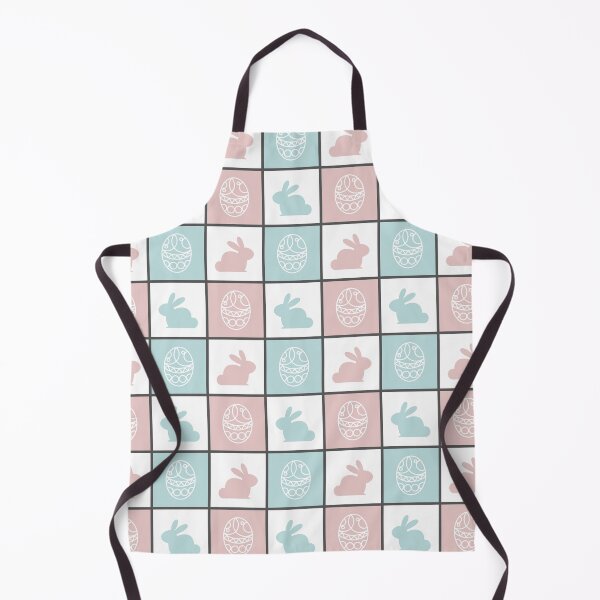 Item preview, Checkered Blue and Pink Easter Bunny and Eggs Pattern | Cute bunny Rabbit | Easter egg hunt | Easter greetings designed and sold by Violet Treasures.