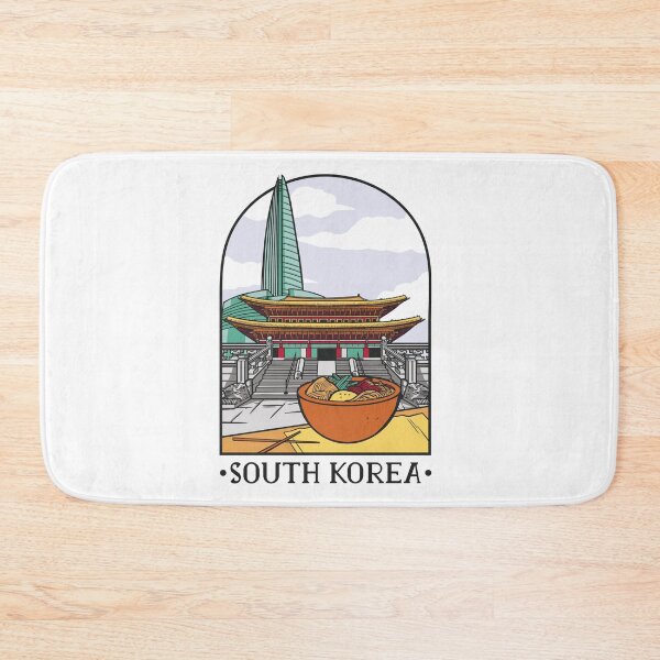 Item preview, Seoul, South Korea with Gyeongbokgung, Lotte World Tower and Food Bowl designed and sold by Shirtey.