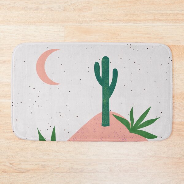 Item preview, Desert chic hills cactus and moon Pink and green, designed and sold by DemonicGloom.