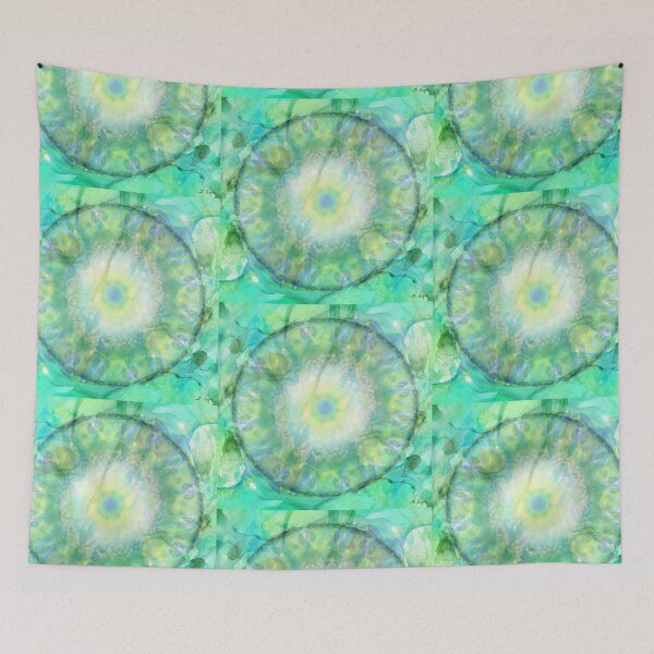 Item preview, Yellow And Green Chakra Aura Colorful Cirlce Art - Sharon Cummings designed and sold by Sharon Cummings Art.