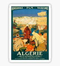 Algeria Vintage Travel Poster Restored Sticker